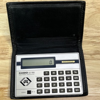 Vintage Casio LC-785 Wallet Calculator Made in Japan With Wells Fargo Wallet