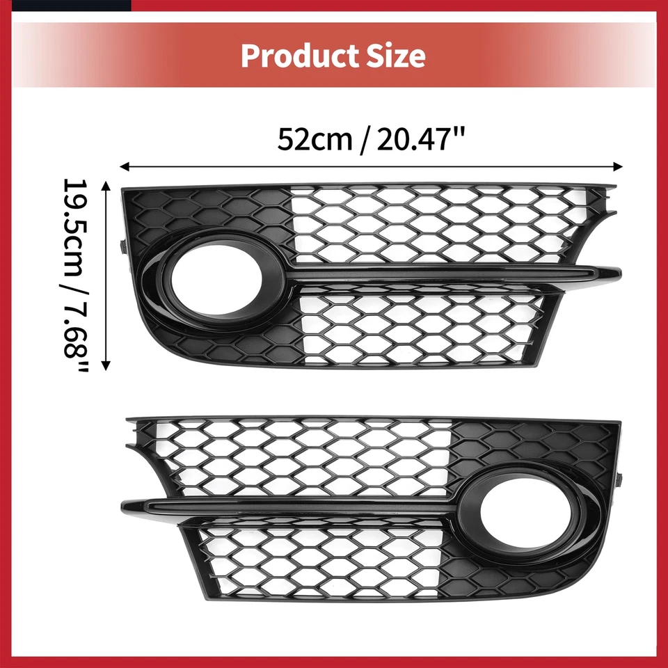 Fog Light Grill Front Fog Light Cover Inserts for Audi TTS Quattro No.8J0807681K - Изображение 4 из 4