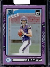 2024 Donruss #303 J.J. McCarthy Optic Rated Rookies Preview Pink