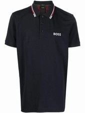 NWT Hugo Boss Men's Navy Paddy Pro Regular Fit Stretch Short Sleeve Polo Shirt