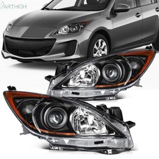Pair For 2011 Mazda 3 Sport 2.0l Headlights Assembly Black Wamber Leftright