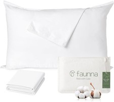 FAUNNA 100 Cotton Pillow Protectors Bed Bug Proof Hypoallergenic Pillowcase