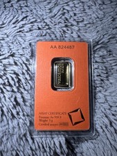 Valcambi 5 Gram Fine Gold Bar In Assay Sealed Card - Proof Of Purchase 3042.92 per troy oz