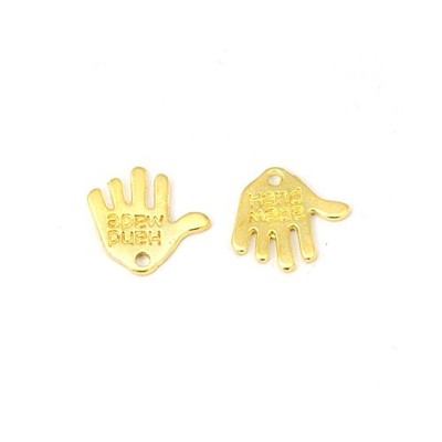 Metalllegierung Handgefertigt Charms Gold 13mm Packung mit 30
