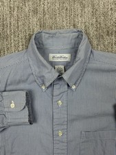 VTG Brooks Brothers Mens 16-34 Blue Stripped Original Polo Button Down Made USA