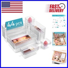 Elegant Plastic Drawer Organizers Set - 44 Pieces for Ultimate Home Organization