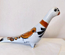 Signed Mexican Art Pottery Dove Folk Art Made In Mexico Hand painted Home Decor