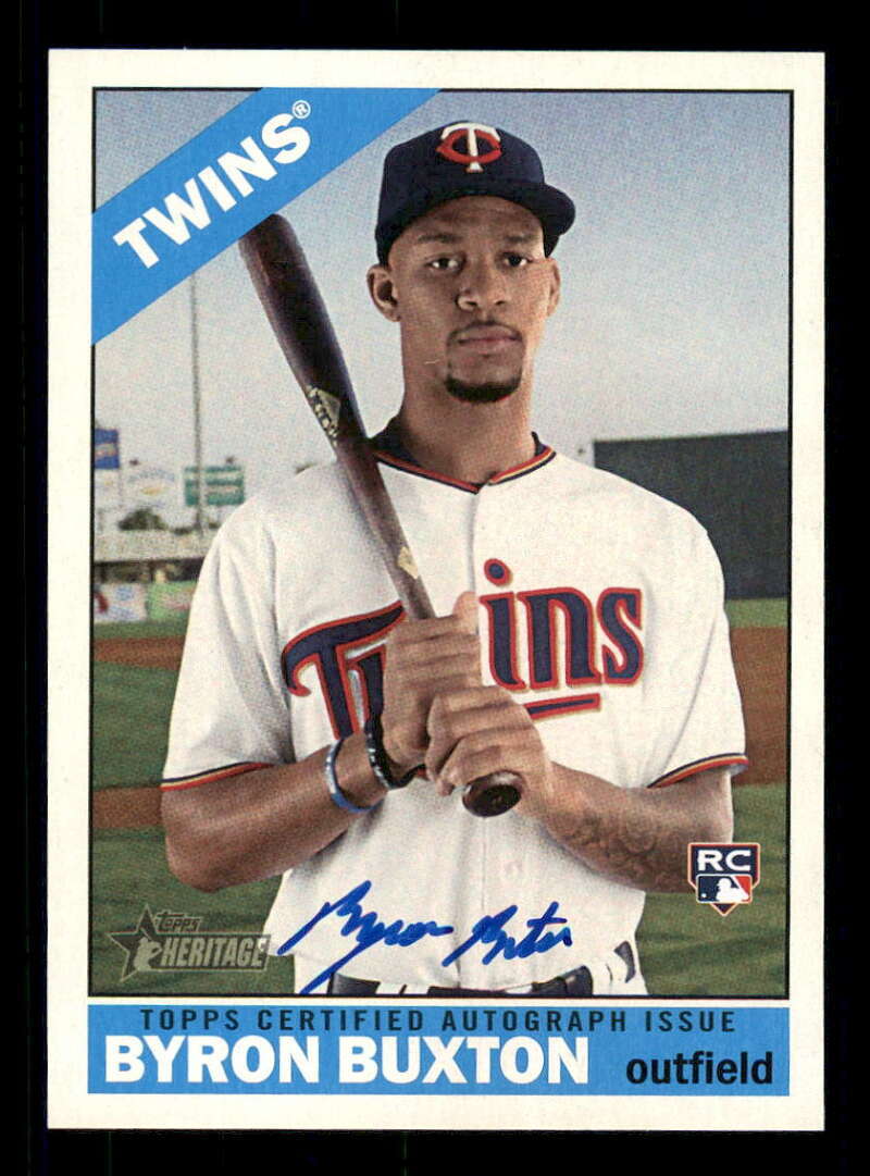 2015 Topps Heritage High Real One Autograph/Auto #BB Byron Buxton Twins Blue Ink