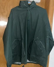 Academy Broadway Green Large rain jacket with hoodie unisex NWOT