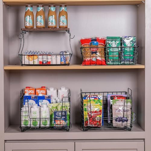 Wetheny Stackable Fruit Basket Wire Basket for Kitchen XL Wire Basket