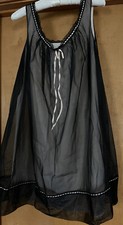 Vintage Vanity Fair Sensual Black with Pink Trim and Lining Size M Nightgown