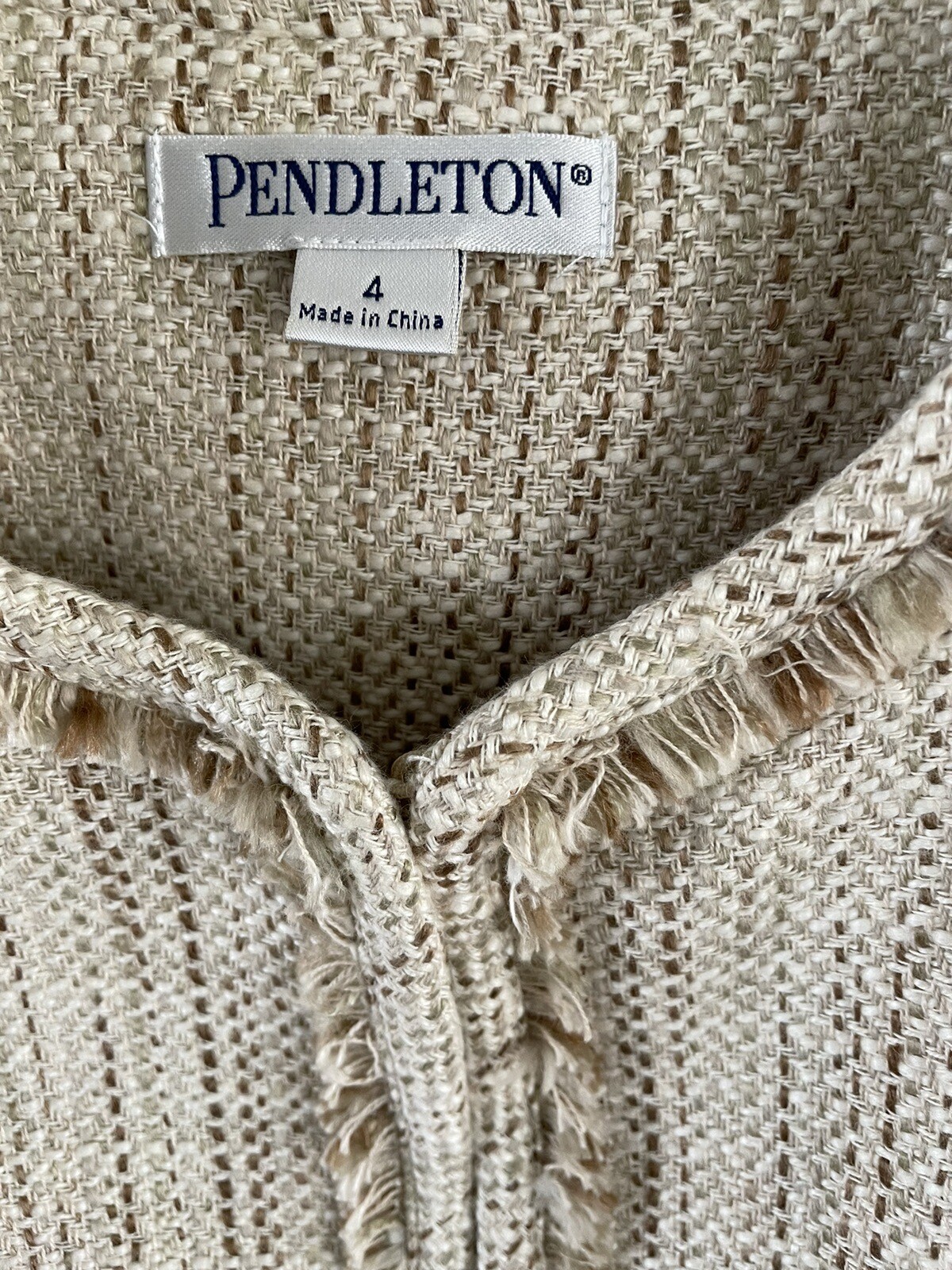 Pendleton Light Tan Color Short Jacket Size 4 - image 3