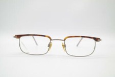 Vintage Italian Design 4108 Brown Gold Oval Glasses Eyeglass Frame NOS