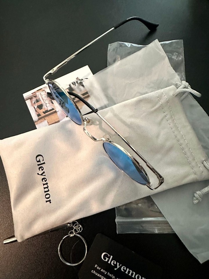 Vintage Style Polarized Round BLUE Mirrored Sunglasses New from