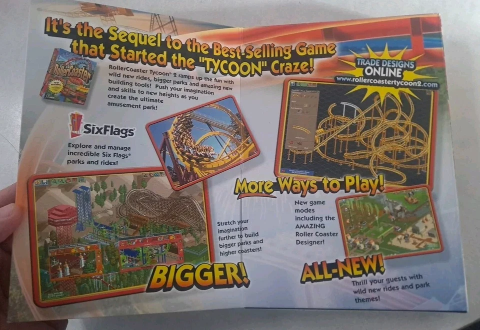 RollerCoaster Tycoon 2 (PC, 2002) Big Box - RARE!! Brand New Factory Sealed - Image 3 of 4
