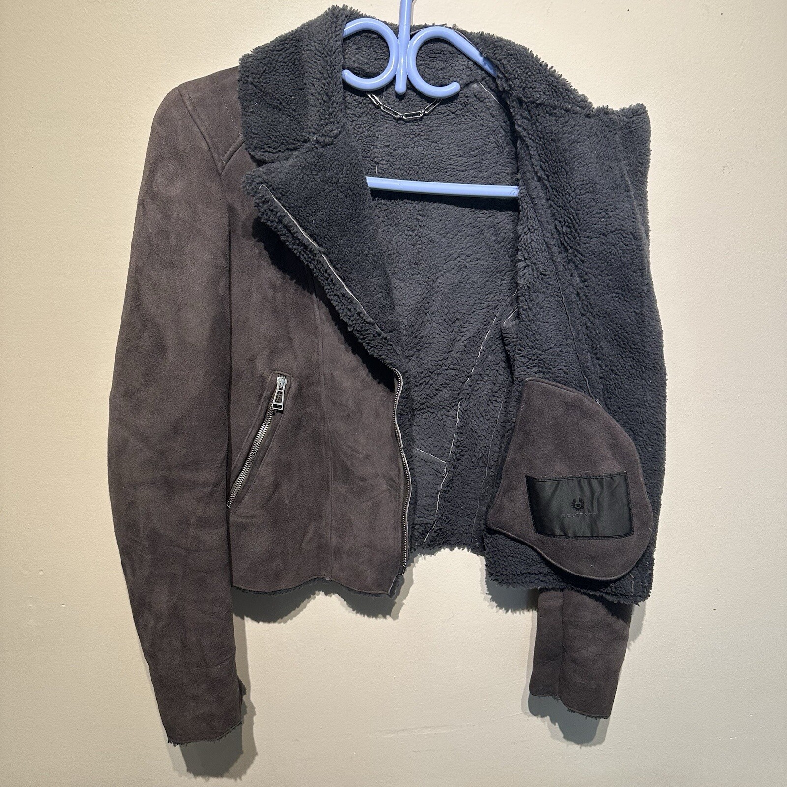 Belstaff Shearling Lightweight Moto Jacket Size U… - image 12