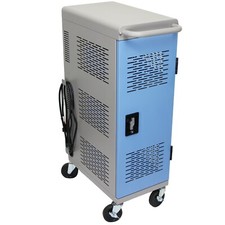 Fully Assembled 18 Device Charging Station Cart Laptop Storage Cart with Lock