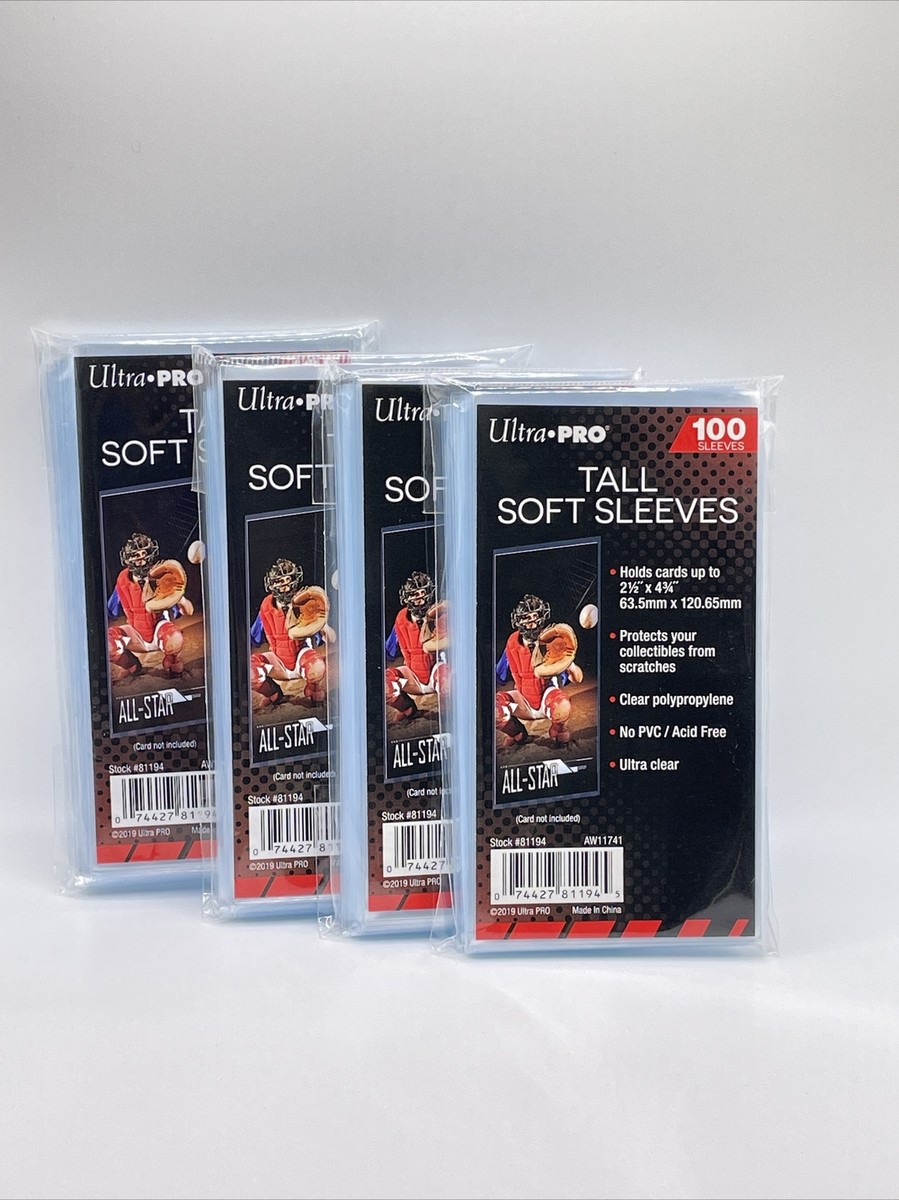 Ultra Pro TALL Penny Card Sleeves 4 Packs of 100 (400) for cards up to  2.5X4.75