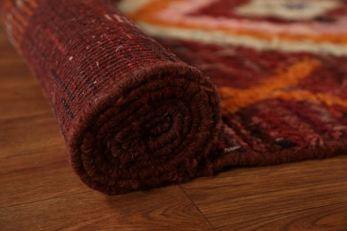 Thick-Plush Modern Moroccan Berber Rug Geometric Hand-knotted Runner Rug 3'x13' - Picture 9 of 12