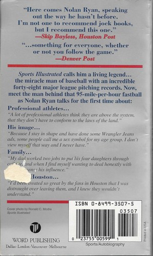 Vintage Nolan Ryan Miracle Man Autobiography Book 1992 Jerry Jenkins - Picture 6 of 8