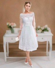 Chi Chi London Size 8 Tulle Embroidered Premium Lace Midi Prom Dress Grey Blue