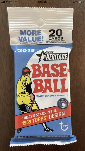 (1) 2018 Topps Heritage 20 Karten Jumbo Packs