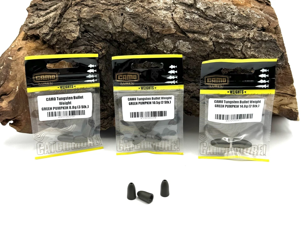 Camo Tungsten Bullet Weight Green Pumpkin 5,25g 7g 8,8g 10,5g 14g Texas C-Rig DA