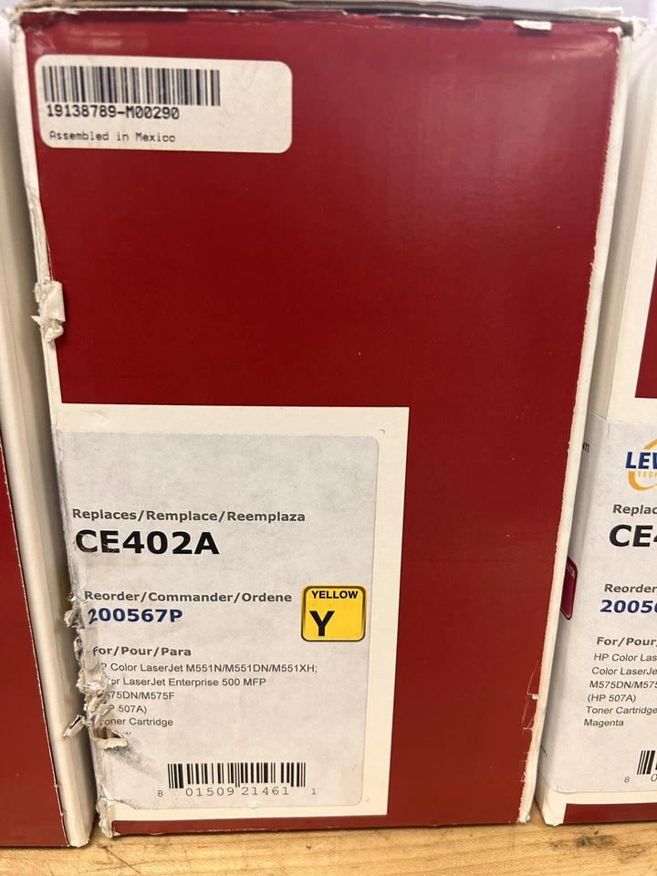 Lot of 4 - Lewan Cyan/Magenta/Yellow/Black Toner CE400X, CE401A, CE402A, CE403A - Image 4 of 4