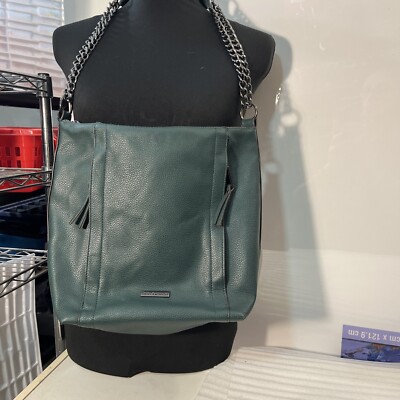 Enzo Angiolini Hunter Green Shoulder Bag/Purse Chain Strap Perfect  Condition