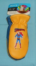 vintage Super Friends SUPERMAN VINYL MITTENS GLOVES for kids