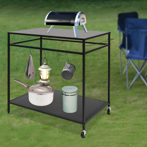 Kitchen Prep Table BBQ Grill Bar Cart Outdoor Griddle Cooking Stainless Steel US