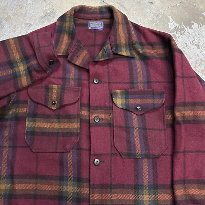 Vintage 60s Pendleton Plaid Wool Mackinaw Hunting Cruiser Jacket 