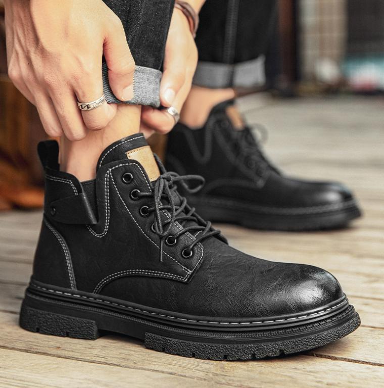 SAOLA Stivaletti stringati casual da uomo scarpe street board hip top Oxford stivali moto