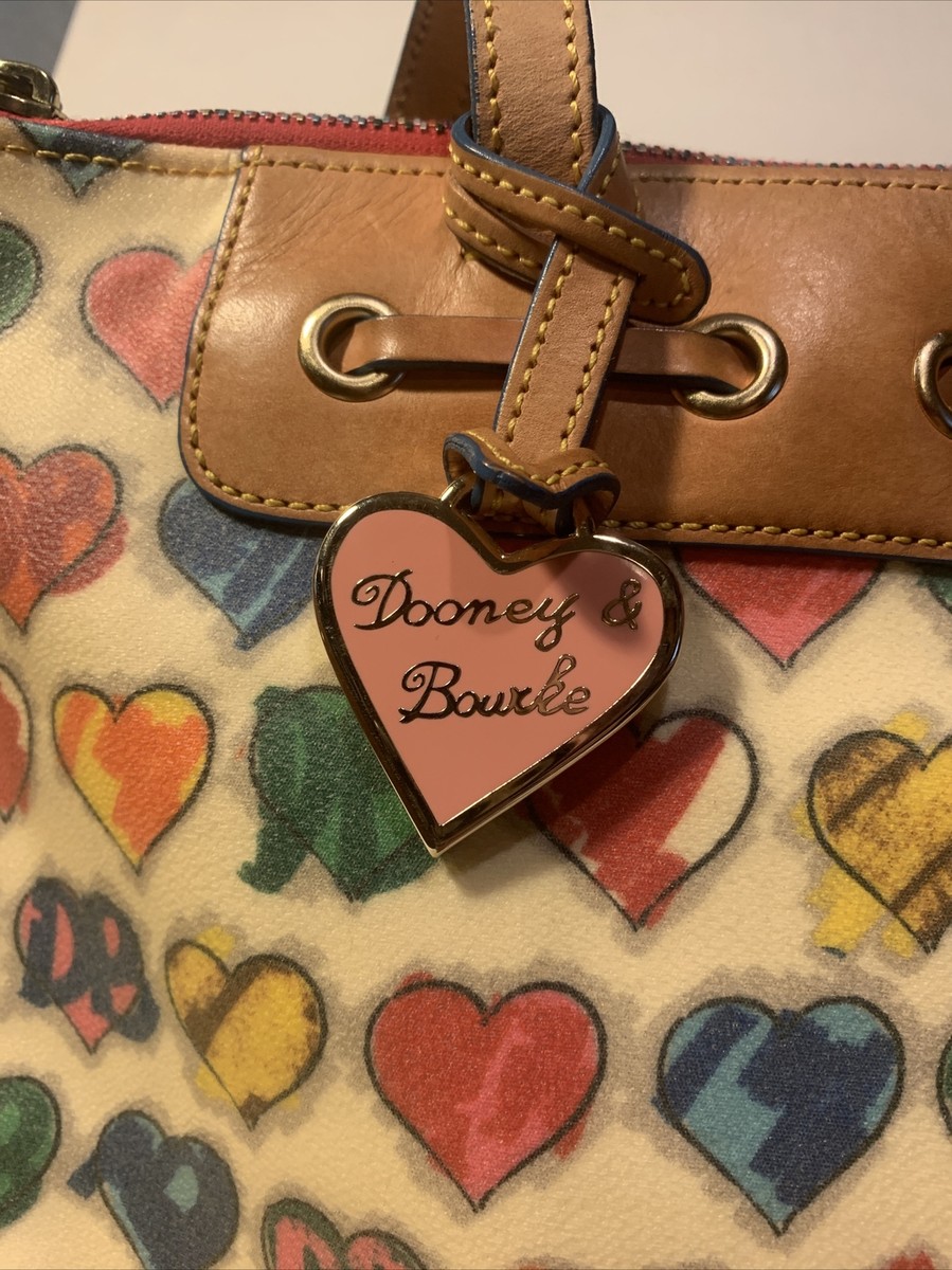 DOONEY&BOURKE ボストンバッグ ヴィンテージ チャーム付き NICE VTG DOONEY & BOURKE Y2K MULTICOLOR DB COATED CANVAS DOUBLE