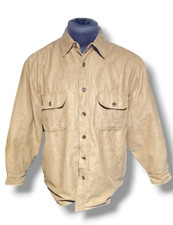 Wolverine Men's Large Fleece Lined Shirt Jacket Gear Workwear Khaki Button Up