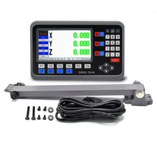 TOAUTO LCD Digital Readout 3 Axis DRO Display+3pc Linear Scale for Mill Lathe