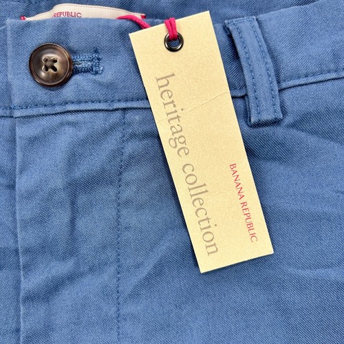 NEW Banana Republic Pants Men's 33x30 Blue Khaki Heritage Collection Tapered - Picture 9 of 17