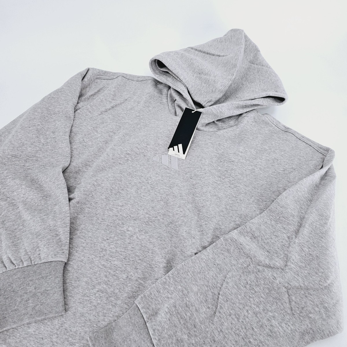 Adidas ALL SZN Fleece Hoodie Mens Size LARGE L Grey Sweatshirt  