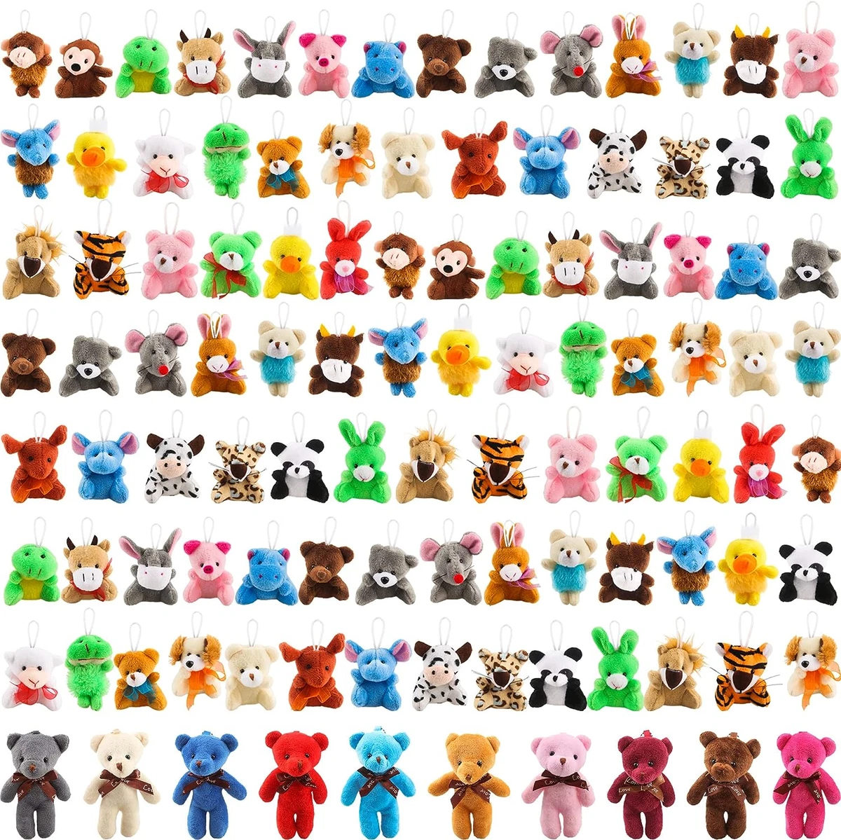 106 Packs Mini Stuffed Animals Teddy Bear Toys Bulk Small Plush Animals Tiny  Ted