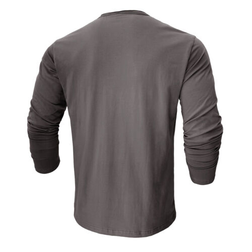 T-shirt uomo slim fit manica lunga girocollo casual elasticizzata blusa autunno - Foto 17 di 61