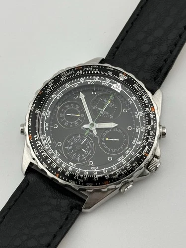 WORKING Vintage Seiko Sports 150 Flight Master Chronograph Dual Time Alarm Watch