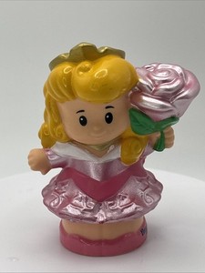 Fisher Price Little People Disney Princess AURORA Pink Rose Flower Figure 