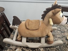 Disney Toy Story Bullseye Plush Rocking Horse Brown with Handles Saddle