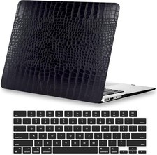 Sleeve for MacBook Pro 14 Inch 2021-2025, Crocodile Skin PU Leather Cover, Black