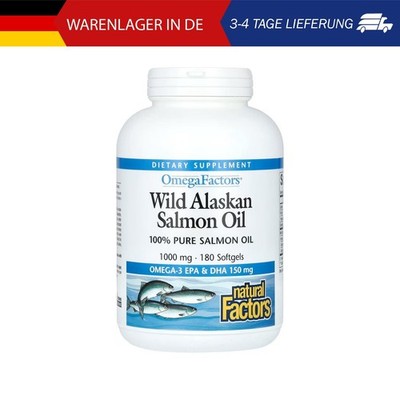 Natural Factors, Omega Factors, Wild Alaskan Salmon Oil, Öl von wildem Alaska-La