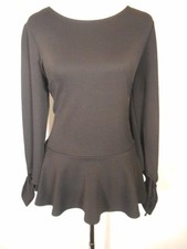 Beautiful Women's Medium Banana Republic Black Long Sleeve Blouse - Ties  Cuff