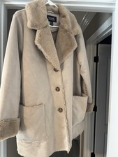 Dennis by Dennis Basso Beige Faux Suede Coat ...