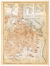 ODESA 1897 map plan ORIGINAL UKRAINE ODESSA CRIMEA Black Sea