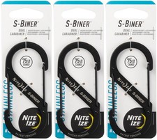 Nite Ize S-Biner Stainless Steel Dual Carabiner 4 - Black 3-Pack 
