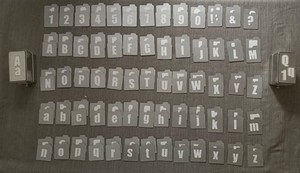 130 QuicKutz DIESEL alphabet dies, numbers, & punctuation w/shadows! 1.5" HTF!!